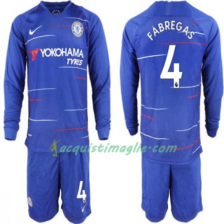 Divisa di Calcio Chelsea Cesc Fabregas 4 Bambino Prima 2018/2019 Manica Lunga